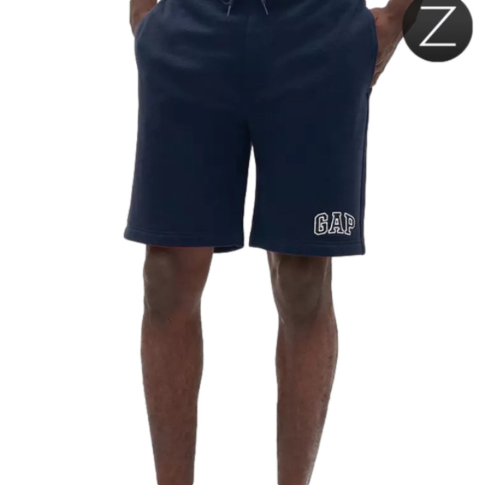 GAP Shorts Fleece Navy Blue White Logo Men Size L